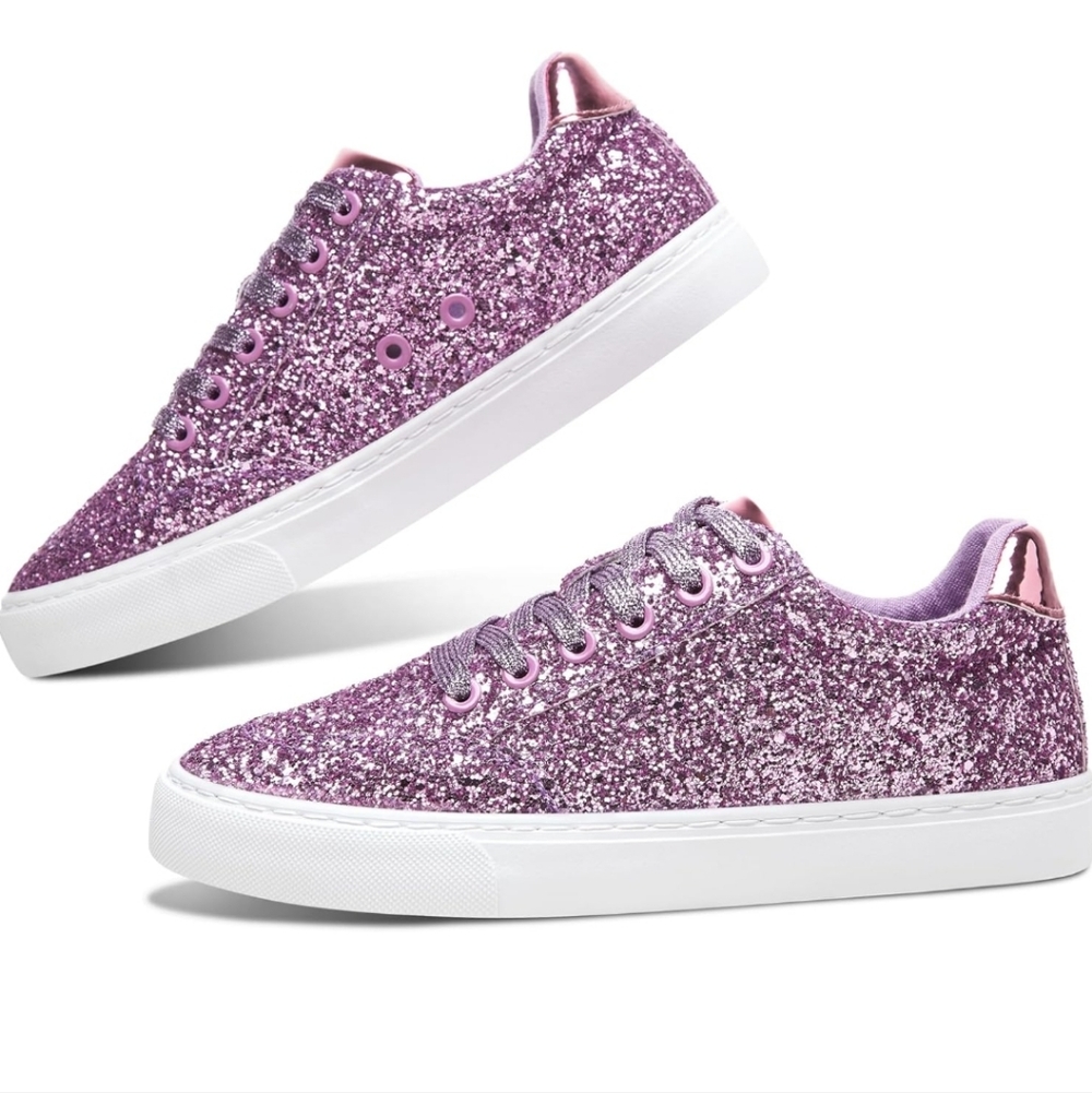 Sparkle Casual Low-Top Sneakers - Purple